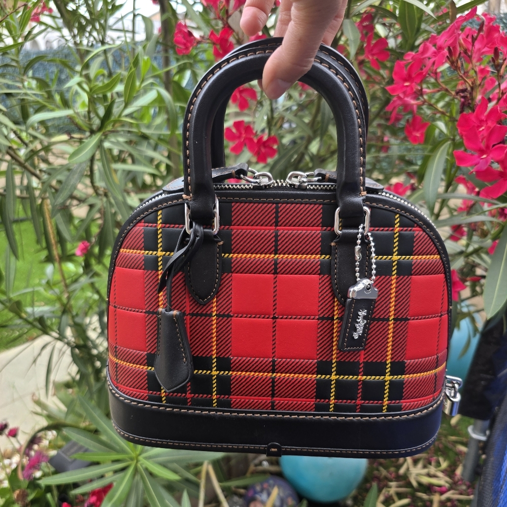 Coach Revel 24  Plaid Handbag